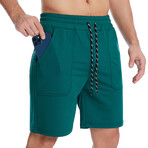 Stretch Waist Cotton Shorts // Green (M)
