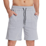 Stretch Waist Cotton Shorts // Light Gray (XL)