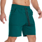 Stretch Waist Cotton Shorts // Green (2XL)