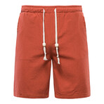 Beaded Drawstring Linen Shorts // Orance (M)