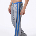 Contrast Stripe Sweatpants // Gray + Blue (M)