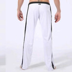 Contrast Stripe Sweatpants // White + Black (M)