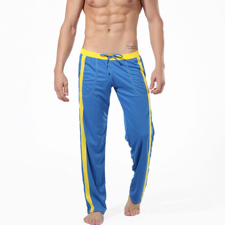 Contrast Stripe Sweatpants // Blue + Yellow (S)