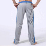 Contrast Stripe Sweatpants // Gray + Blue (XL)