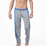 Contrast Stripe Sweatpants // Gray + Blue (M)