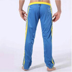 Contrast Stripe Sweatpants // Blue + Yellow (XL)