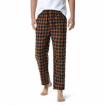Plaid Pajama Pants // Orange + Black (XL)
