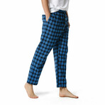 Plaid Pajama Pants // Blue + Navy (L)
