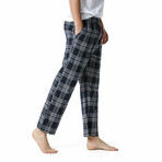 Plaid Pajama Pant // Navy + White (L)