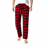 Plaid Pajama Pants // Red + Black (M)