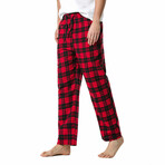 Plaid Pajama Pants // Red + Black (M)