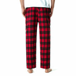 Plaid Pajama Pants // Red + Black (L)
