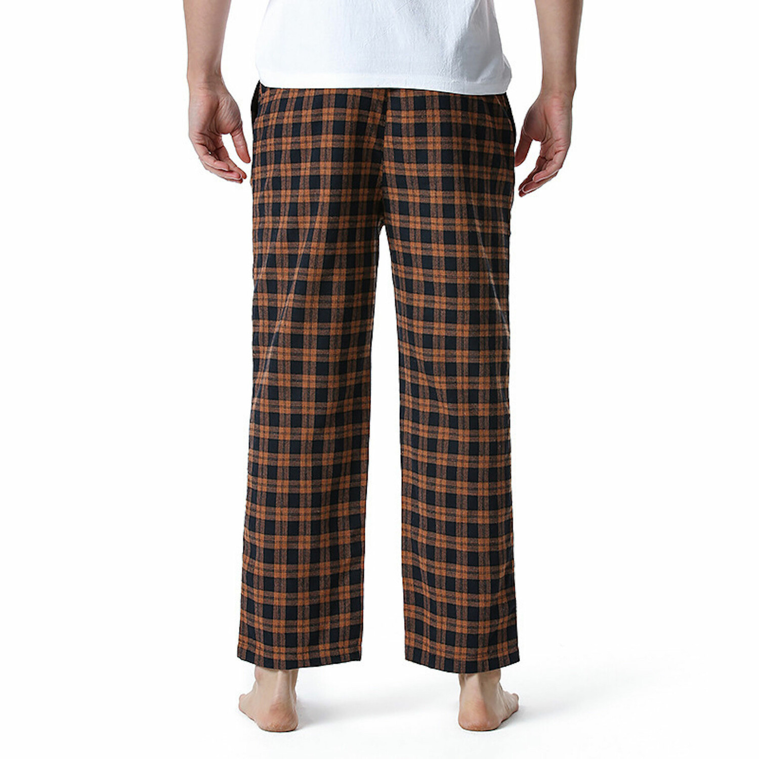 Plaid Pajama Pants // Orange + Black (3XL) - Amedeo Exclusive - Touch ...