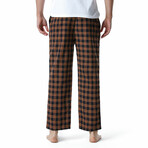 Plaid Pajama Pants // Orange + Black (M)