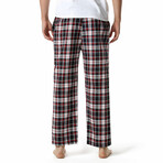 Plaid Pajama Pants // Black + White + Red (2XL)