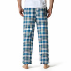 Plaid Pajama Pants // Blue + White (2XL)