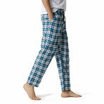 Plaid Pajama Pants // Blue + White (XL)