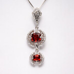 Genuine Ruby And White Sapphire Necklace