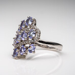Genuine Tanzanite And White Sapphire Ring