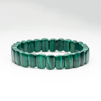 Genuine Malachite Beaded Stretch Bracelet