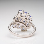 Genuine Tanzanite And White Sapphire Ring