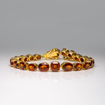 Genuine Citrine Bracelet With White Sapphire Heart Charm