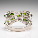 Genuine Diopside With Pink Tourmoline Ring