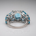Genuine Blue Topaz And White Sapphire Ring