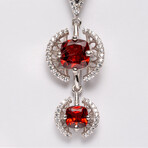 Genuine Ruby And White Sapphire Necklace