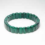 Genuine Malachite Beaded Stretch Bracelet