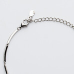 Genuine Oval Emerald With Round White Sapphire Bracelet Set In Sterling Silver