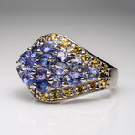 Genuine Tanzanite And Citrine Ring