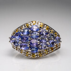 Genuine Tanzanite And Citrine Ring