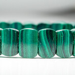 Genuine Malachite Beaded Stretch Bracelet