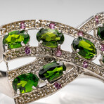 Genuine Diopside With Pink Tourmoline Ring