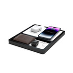 NYTSTND DUO TRAY MagSafe Compatible Wireless Charging Station // White Top (Merlot Red Base)