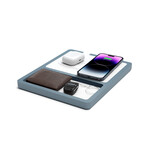 NYTSTND DUO TRAY MagSafe Compatible Wireless Charging Station // White Top (Merlot Red Base)