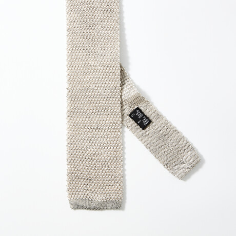 Silk + Linen Textured Knit Tie // Silver