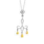 Fine Jewelry // 18K White Gold + 18k Yellow Gold Diamond Necklace // 18" // Pre-Owned