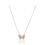 Estate 18K White Gold + 18k Rose Gold Diamond Necklace // 17" // Pre-Owned