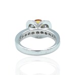 Estate Platinum Diamond + Citrine Ring // Ring Size: 6 // Pre-Owned