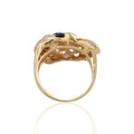 18K Yellow Gold Diamond + Ruby + Onyx Ring // Ring Size: 6.75 // Pre-Owned
