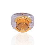 Estate 18K White Gold + 18k Yellow Gold Citrine + Diamond Ring // Ring Size: 6.25 // Pre-Owned