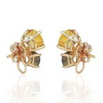 Estate 18K Yellow Gold Multicolored Quartz Earrings // Pre-Owned