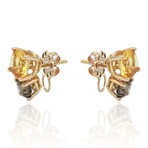 Estate 18K Yellow Gold Multicolored Quartz Earrings // Pre-Owned