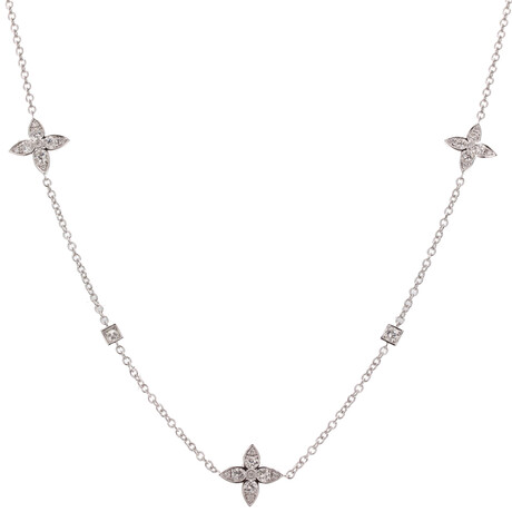 Estate 18K White Gold Diamond Necklace // 36" // New