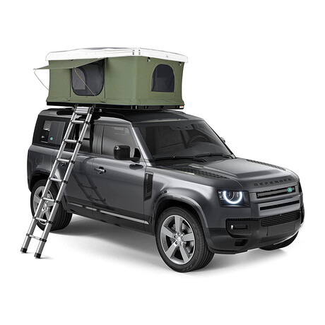 Basin Hard Shell Rooftop Car Camping Tent // Green + White
