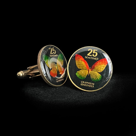 Philippines // Butterfly 25 Sentimo Coin Cufflink