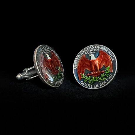 USA Eagle Quarter Coin Cufflink