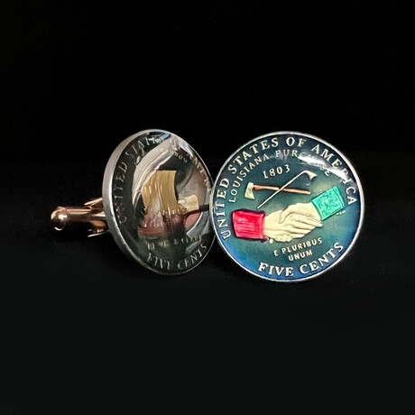 Lewis & Clark // Louisiana Purchase Nickels Coin Cufflink